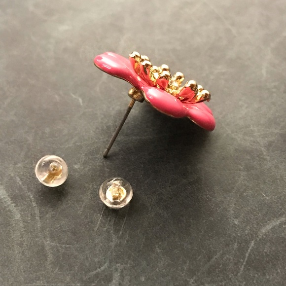 Pink Floral Earrings NOS - New, Never Worn - Picture 4 of 5